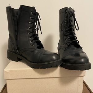 Madden Girl Black Combat Boot